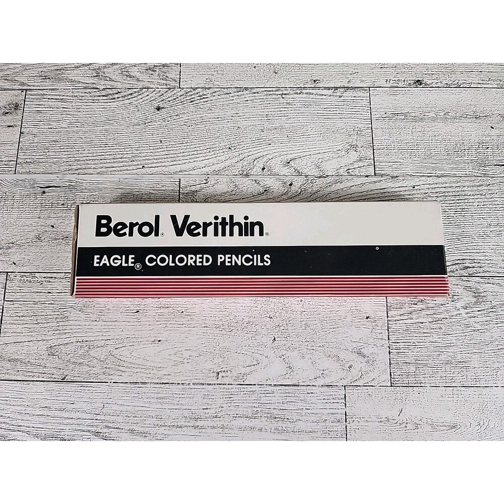 12 Berol Verithin Non Photo Blue 761 1/2 Eagle Colored Pencils Vintage w/ Box